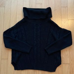 Black Knit Turtleneck Sweater